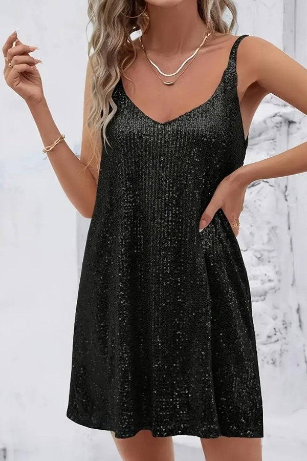 Camila | Women's Sleeveless Sequin Mini Evening Gown Cocktail Dress