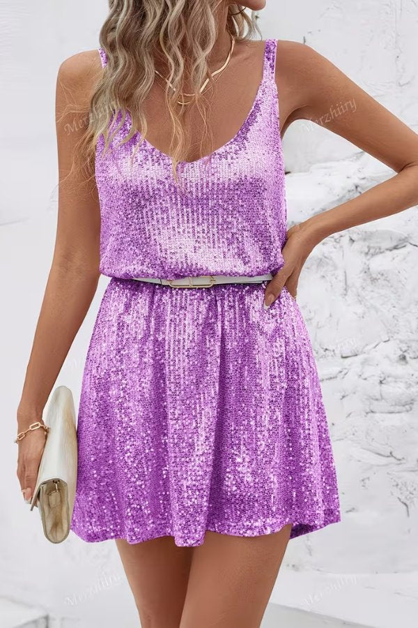 Camila | Women's Sleeveless Sequin Mini Evening Gown Cocktail Dress