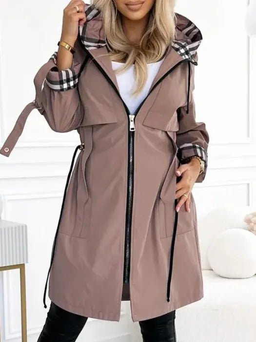 Penelope | Women's Waterproof Windproof Hooded Trench Coat