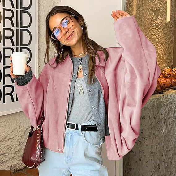 Bella | Women's Oversized Cropped Bomber Jacket