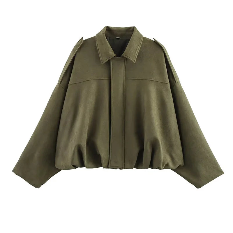 Bella | Women's Oversized Cropped Bomber Jacket